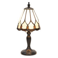 Clayre & Eef | Tiffany Tafellamp Wit ø 14x31 cm E14/max 1x40W | 5LL-5995