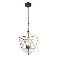 Clayre & Eef | Hanglamp Transparant 30x30x135 cm E14/max 3x40W | 5LL-9344