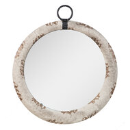 Clayre & Eef | Wandspiegel Grijs Bruin ø 40x5 cm | 62S238