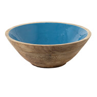 Clayre & Eef | Decoratie schaal Blauw, Bruin ø 25x10 cm | 6H2168