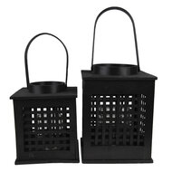 Clayre & Eef | Windlicht Zwart 19x19x25 cm | 6RO0579L