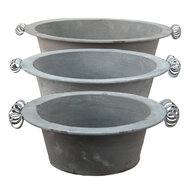 Clayre & Eef | Decoratie schaal Grijs (3) ø 36x11 / ø 30x10 / ø 24x9 cm | 6Y4648