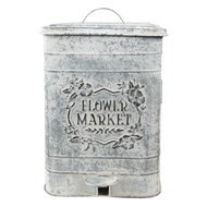Clayre & Eef | Pedaalemmer Grijs 26x26x36 cm | 6Y4776