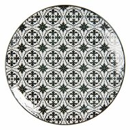 Clayre & Eef | Servies Ontbijtbord Zwart Wit ø 21x1 cm | 6CEDP0047