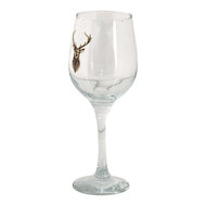 Clayre & Eef | Wijnglas Transparant, Bruin ø 7x21 cm / 300 ml | 6GL4086