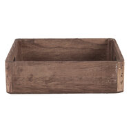 Clayre & Eef | Decoratief Dienblad set van 3 Bruin 24x24x6 / 20x20x6 / 16x16x6 cm | 6H2006
