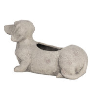 Clayre & Eef | Bloempot Binnen Grijs 24x9x13 cm | 6TE0305
