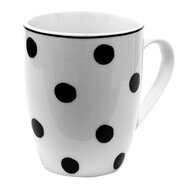 Clayre & Eef | Mok Wit, Zwart 12x8x10 cm / 350 ml | BDMU