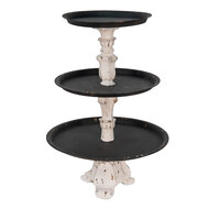 Clayre & Eef | Etagère 3 laags Zwart ø 43x62 cm | 65101