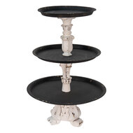 Clayre & Eef | Etagère 3 laags Zwart ø 43x62 cm | 65101