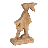 Clayre & Eef | Decoratie Beeld Konijn Bruin, Blauw 12x6x22 cm | 6H2153