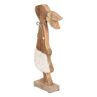 Clayre & Eef | Decoratie Beeld Konijn Bruin, Wit 18x6x40 cm | 6H2155