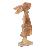 Clayre & Eef | Decoratie Beeld Konijn Bruin, Wit 18x6x40 cm | 6H2155
