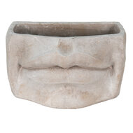 Clayre & Eef | Bloempot Binnen Mond Grijs 26x16x16 cm | 6TE0389L