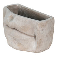 Clayre & Eef | Bloempot Binnen Mond Grijs 26x16x16 cm | 6TE0389L