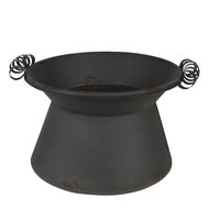 Clayre & Eef | Bloempotten Binnen Set van 2 Grijs ø 28x20 cm / ø 22x16 cm | 6Y4649
