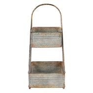 Clayre & Eef | Etagère 2 laags Grijs 29x29x66 cm | 5Y1098