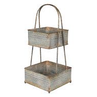 Clayre & Eef | Etagère 2 laags Grijs 29x29x66 cm | 5Y1098