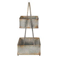 Clayre & Eef | Etagère 2 laags Grijs 29x29x66 cm | 5Y1098