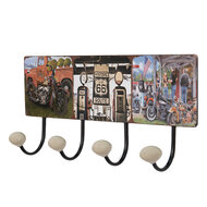 Clayre & Eef | Wandkapstok Zwart 40x7x18 cm | 6Y5013