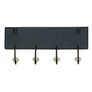 Clayre & Eef | Wandkapstok Zwart 40x7x18 cm | 6Y5013