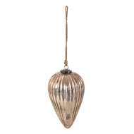 Clayre & Eef | Kerstbal XL Goudkleurig ø 15x26 cm | 6GL3892