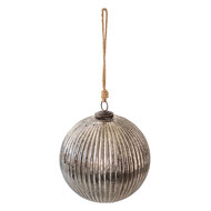 Clayre & Eef | Kerstbal XL Zilverkleurig ø 20x20 cm | 6GL3911