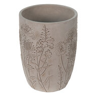 Clayre & Eef | Bloempot Binnen Grijs, Beige ø 18x25 cm | 6TE0405L