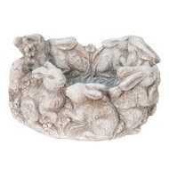 Clayre & Eef | Bloempot Binnen Konijn Beige ø 27x12 cm | 6TE0408