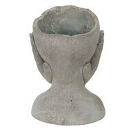 Clayre & Eef | Bloempot Binnen Hoofd Grijs 16x16x22 cm | 6TE0410L