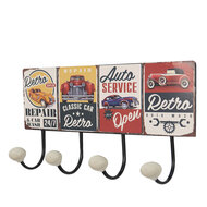 Clayre & Eef | Wandkapstok Rood 40x7x18 cm | 6Y5016