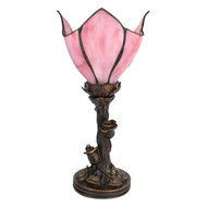 Clayre & Eef | Tiffany Tafellamp Bloem Roze ø 18x32 cm E14/max 1x25W | 5LL-6232