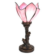 Clayre & Eef | Tiffany Tafellamp Bloem Roze ø 18x32 cm E14/max 1x25W | 5LL-6232