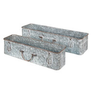Clayre & Eef | Planthouder Grijs set van 2 61x16x12 / 50x13x11 cm | 5Y1074