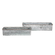 Clayre & Eef | Planthouder Grijs set van 2 61x16x12 / 50x13x11 cm | 5Y1074