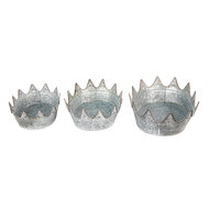 Clayre & Eef | Decoratie schaal Grijs 39x28x14 / 34x26x12 / 29x22x10 cm | 6Y4868