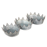 Clayre & Eef | Decoratie schaal Grijs 39x28x14 / 34x26x12 / 29x22x10 cm | 6Y4868