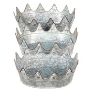 Clayre & Eef | Decoratie schaal Grijs 39x28x14 / 34x26x12 / 29x22x10 cm | 6Y4868
