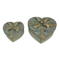 Clayre & Eef | Opbergdoos Grijs 24x22x14 / 18x16x11 cm | 6Y4870