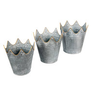Clayre & Eef | Planthouder Grijs ø 29x29 / ø 26x27 / ø 22x24 cm | 6Y4875