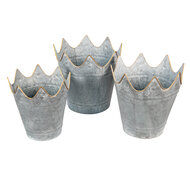 Clayre & Eef | Planthouder Grijs ø 29x29 / ø 26x27 / ø 22x24 cm | 6Y4875