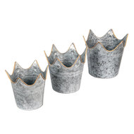 Clayre & Eef | Planthouder Grijs ø 24x22 / ø 21x19 / ø 19x17 cm | 6Y4881