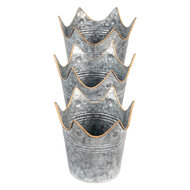 Clayre & Eef | Planthouder Grijs ø 24x22 / ø 21x19 / ø 19x17 cm | 6Y4881