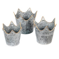 Clayre & Eef | Planthouder Grijs ø 24x22 / ø 21x19 / ø 19x17 cm | 6Y4881