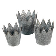 Clayre & Eef | Planthouder Grijs ø 29x27 / ø 25x24 / ø 21x20 cm | 6Y4889