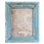 Clayre & Eef | Fotolijst Blauw, Beige 27x6x32 cm / 18x24 cm | 2F0860