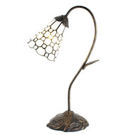 Clayre & Eef | Tiffany Tafellamp Wit Bruin 30x17x48 cm E14/max 1x25W | 5LL-6248