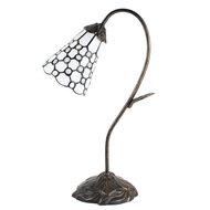 Clayre & Eef | Tiffany Tafellamp Wit Bruin 30x17x48 cm E14/max 1x25W | 5LL-6248