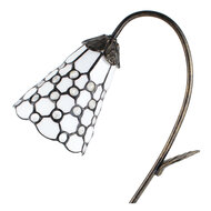 Clayre & Eef | Tiffany Tafellamp Wit Bruin 30x17x48 cm E14/max 1x25W | 5LL-6248