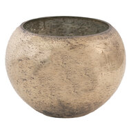 Clayre & Eef | Glazen Theelichthouder zilverkleurig ø 19x14 cm | 6GL3594